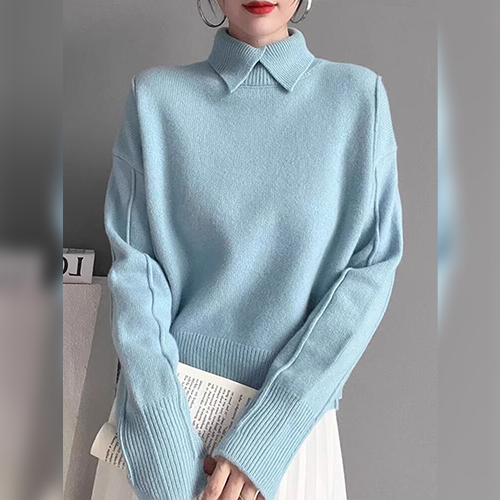 [당일발송] 단정한 데일리 롤업 카라 니트