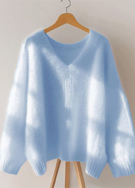 파스텔 소프트 브이넥 니트