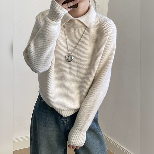 단정한 카라 골지 데일리 니트