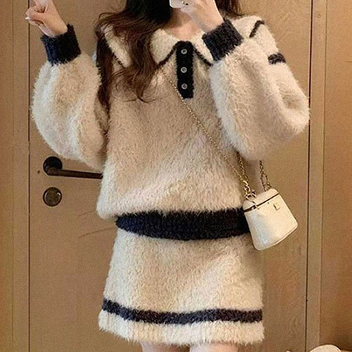 ★목요특가 자정마감 50%★헤어리 포근 니트 투피스 SET