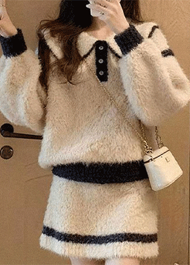 ★금요특가 자정마감 50%★헤어리 포근 니트 투피스 SET