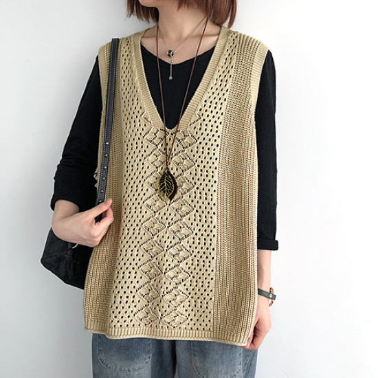 [당일발송] 브이넥 썸머 니트 조끼