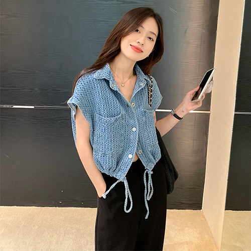 ◈[당일발송] 오버핏 펀칭 카라 베스트