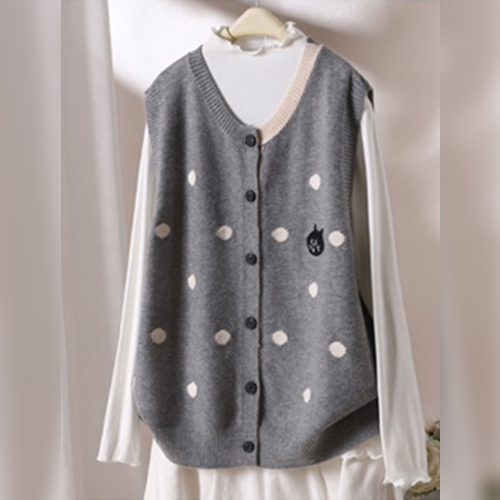 ◈[당일발송]  땡땡이 캣 니트 베스트