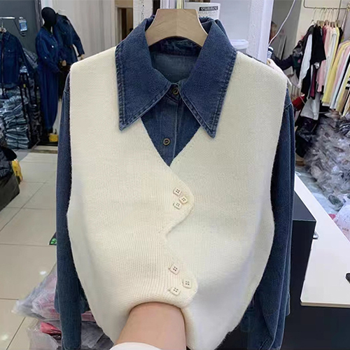 ◈[당일발송] 심플 사각버튼 브이넥 베스트
