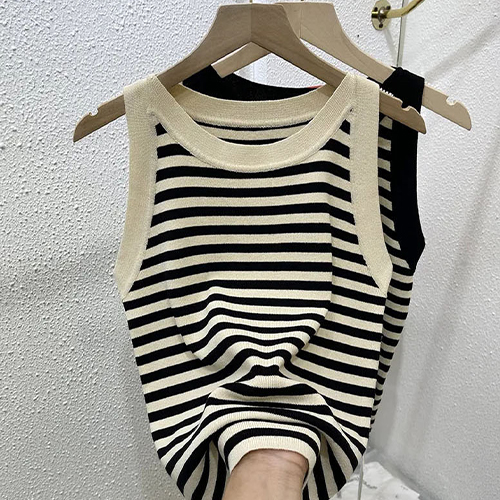 ★금요특가 자정마감 50% 8990원★스트라이프 민소매 여름 니트탑