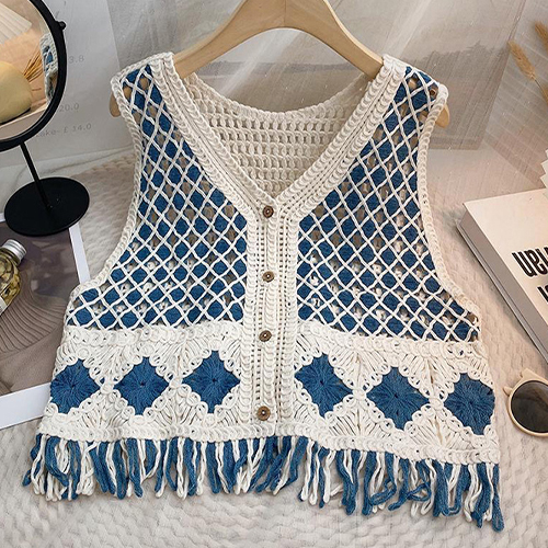 ◈[당일발송] ★화요특가 자정마감 50%★빈티지 아가일 수술 브이넥 베스트