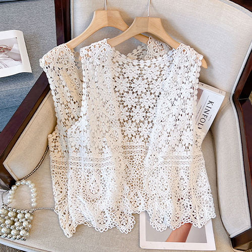 플라워 레이스 뜨개 오픈 베스트