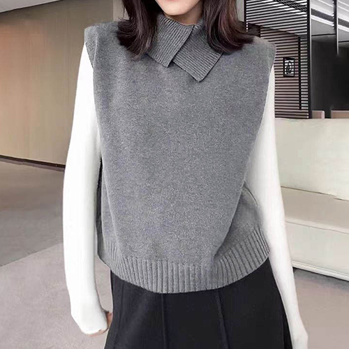 ★월요특가 자정마감 50%★언발 폴라넥 심플 니트 베스트