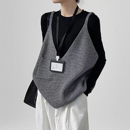 ★수요특가 자정마감 50%★딥브이넥 포켓 니트 베스트