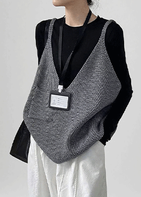 ★수요특가 자정마감 50%★딥브이넥 포켓 니트 베스트