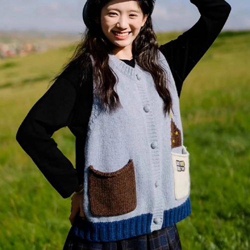 ◈[당일발송] 아기자기 하우스 니트 베스트