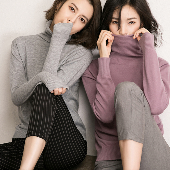 ◈[당일발송] [1+1] 4,300장 돌파★베이직 롤링 폴라 니트