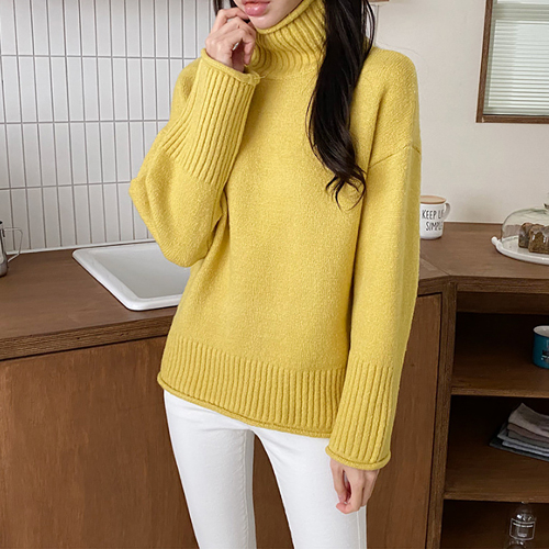 돌돌이 하이넥 폴라 니트