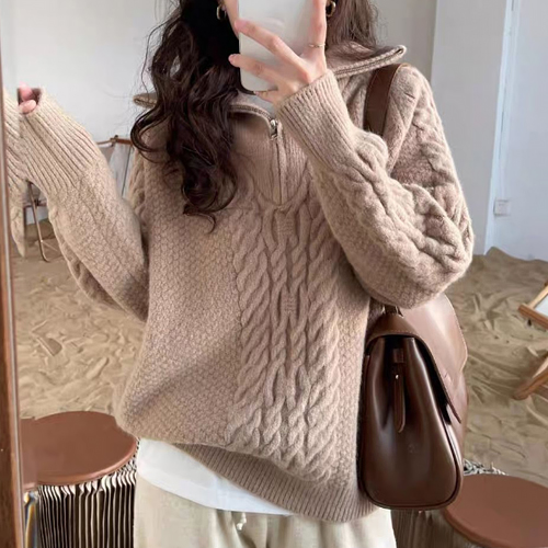 ◈[당일발송] 하프집업 케이블 포근 니트 풀오버