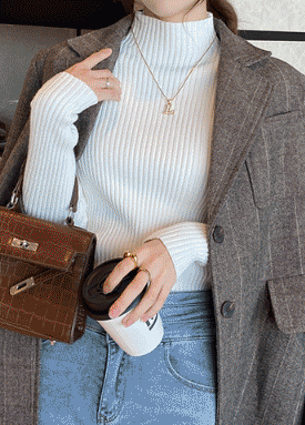 ★수요특가 자정마감 50%★슬림 골지 반목 데일리 니트