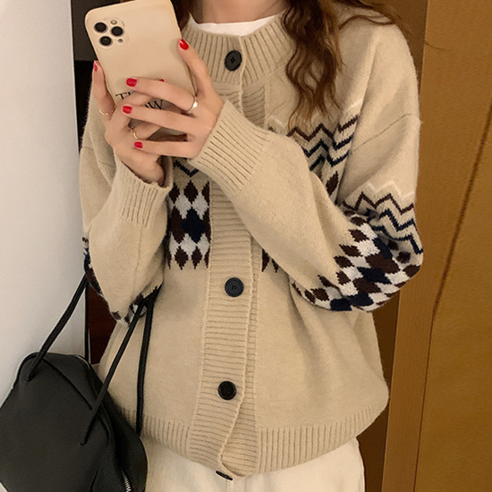 [재입고] 다이아 지그재그 비스코스 가디건