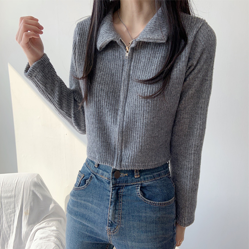  집업 기모 카라 가디건
