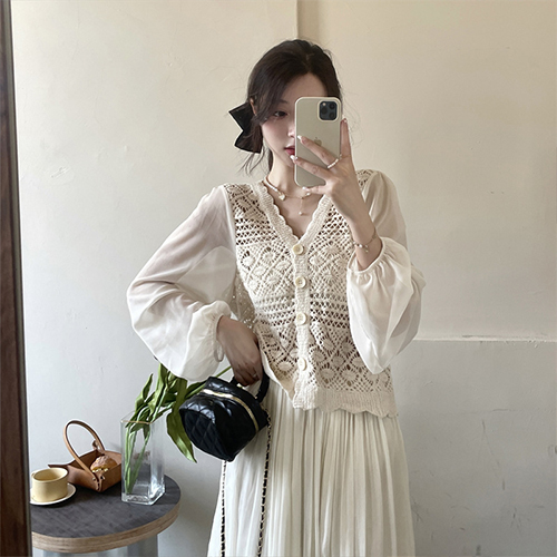 ◈[당일발송] 러블리 패턴 펀칭 시스루 가디건