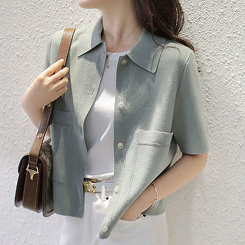 심플 썸머 반팔 니트 가디건