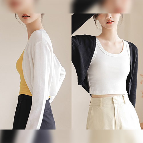 볼레로 가오리 오픈 슬림 가디건