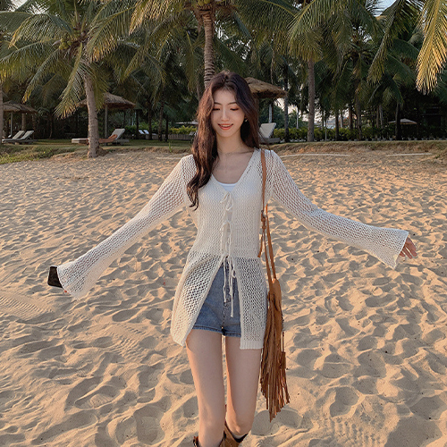 ★토요특가 자정마감 9990원★자외선 차단 브이넥 긴팔 그물 가디건