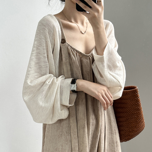 벌룬 볼레로 크롭 가디건