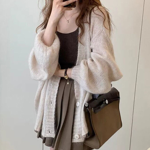 ◈[당일발송]★토요특가 자정마감 50%★포근한 간절기 루즈 볼륨 가디건 