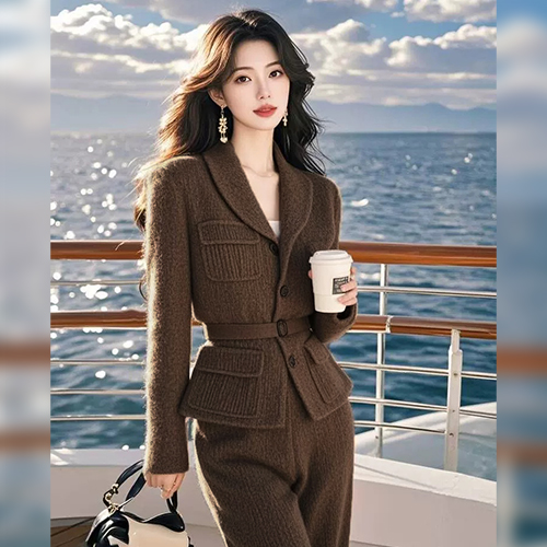 [당일발송] ★토요특가 자정마감 50%★벨티드 헌팅 가디건&니트 일자 밴딩 팬츠 3SET