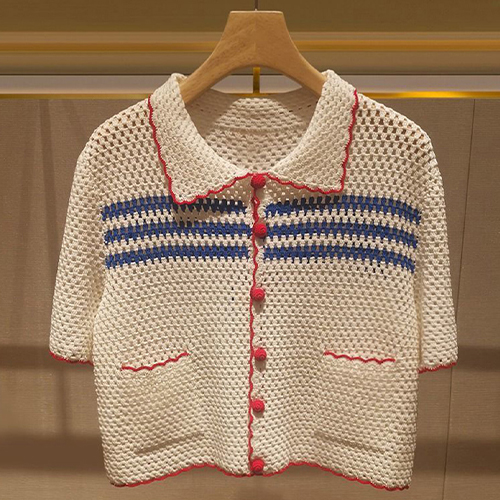 쁘띠 펀칭 여름 니트 가디건