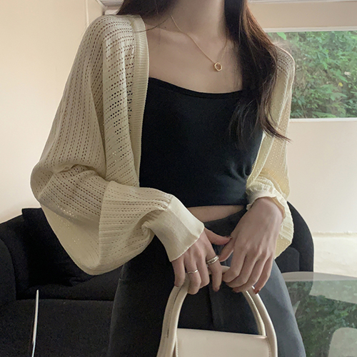 펀칭 볼레로 살안템 여름 가디건