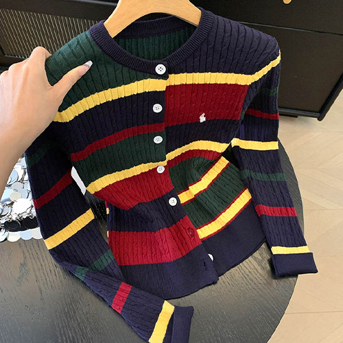 ★토요특가 자정마감 50%★감각적인 스트라이프 배색 가디건