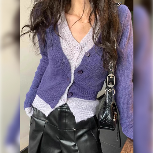 [당일발송]★월요특가 자정마감 50%★감각적인 투톤 배색 니트 가디건