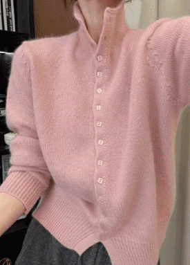 베이직 폴라넥 니트 가디건