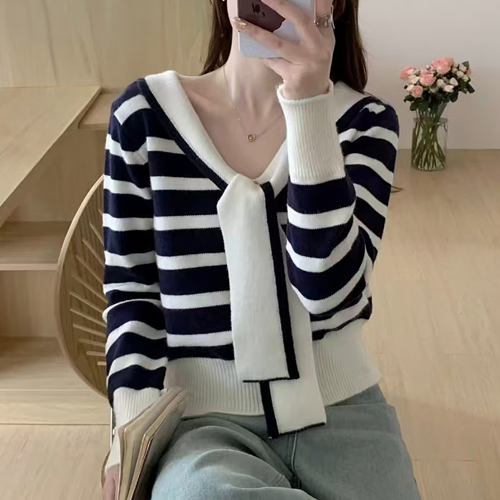 ◈[당일발송] 세일러 카라 스트라이프 니트