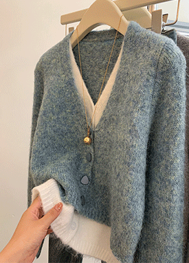 겨울 감성 더블니트 가디건