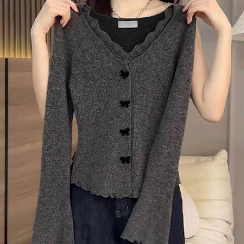 [당일발송]★선착순 9980원★레이스 브이넥 리본버튼 니트 가디건 [봄원단으로 변경]