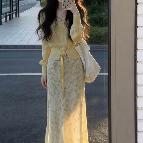 스프링 블라썸 가디건&스커트 2SET