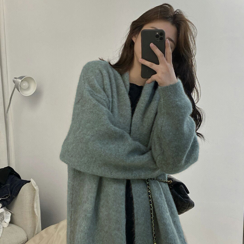 ◈[당일발송]심플 니트 롱 오픈 가디건