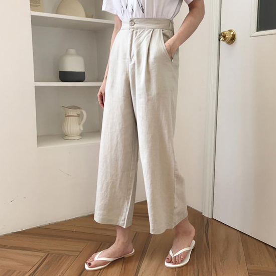 [당일발송]코지 뒷밴딩 린넨 팬츠 