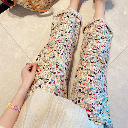 두들패턴 밴딩 홈웨어 팬츠 [폴리에스테르 100%] 