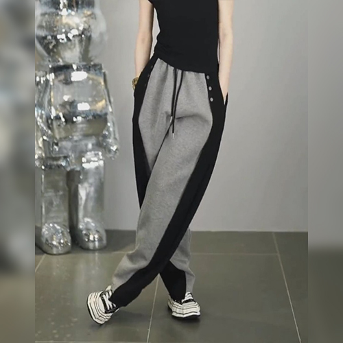 ◈[당일발송] 배색 와이드 캐주얼 트레이닝 팬츠