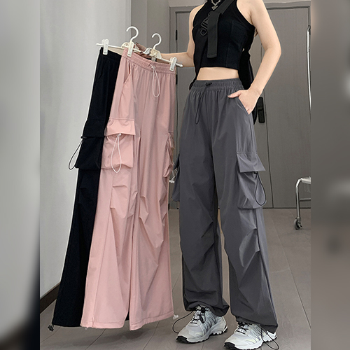 [당일발송]쿨링 스트링 카고 밴딩 팬츠