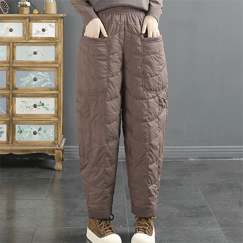 도톰 베이직 누빔 패딩 팬츠