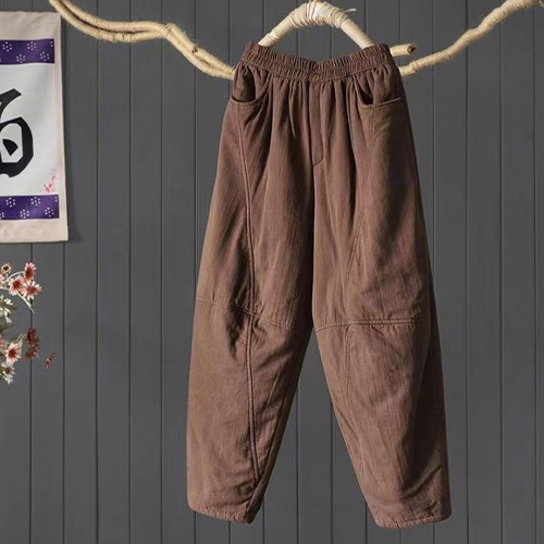 ◈[당일발송] 겨울 누빔 밴딩 배기 팬츠