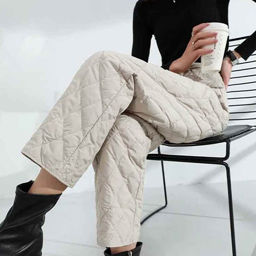 포근 일자핏 다이아 누빔 팬츠