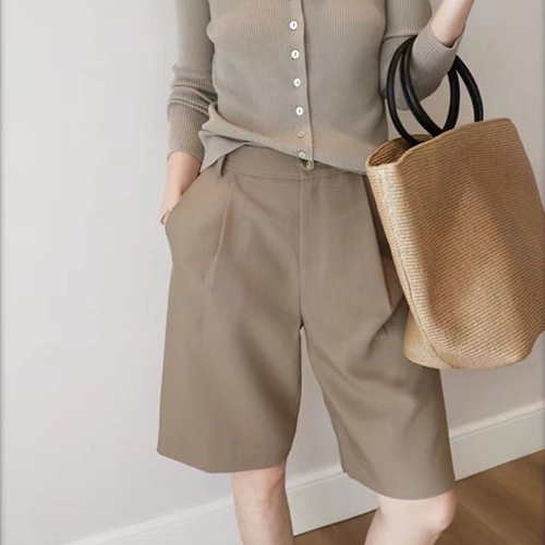 [당일발송] 심플 핀턱 5부 팬츠