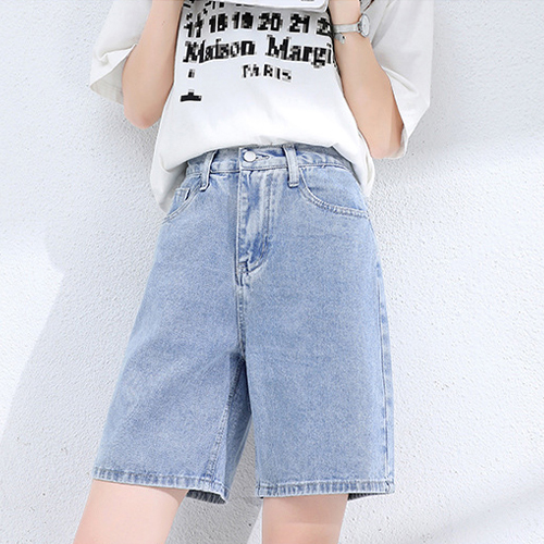 ◈[당일발송] 베이직 심플 5부 데님 팬츠