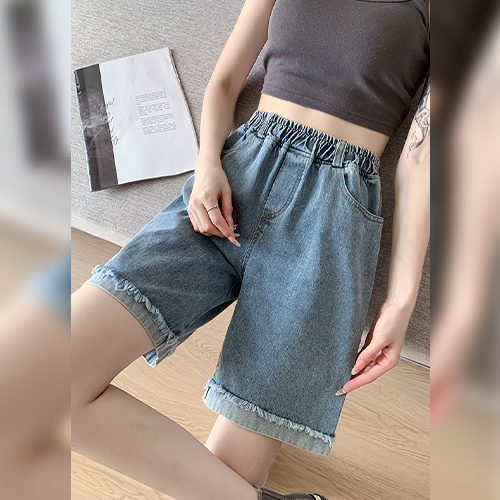 ◈[당일발송] 라이트 롤업 데님 5부 팬츠