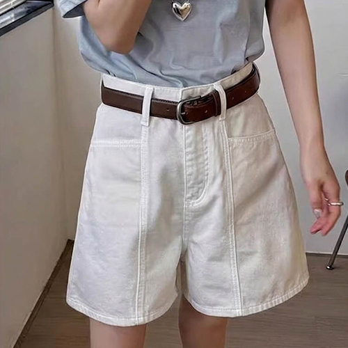 데일리 화이트 데님 반바지